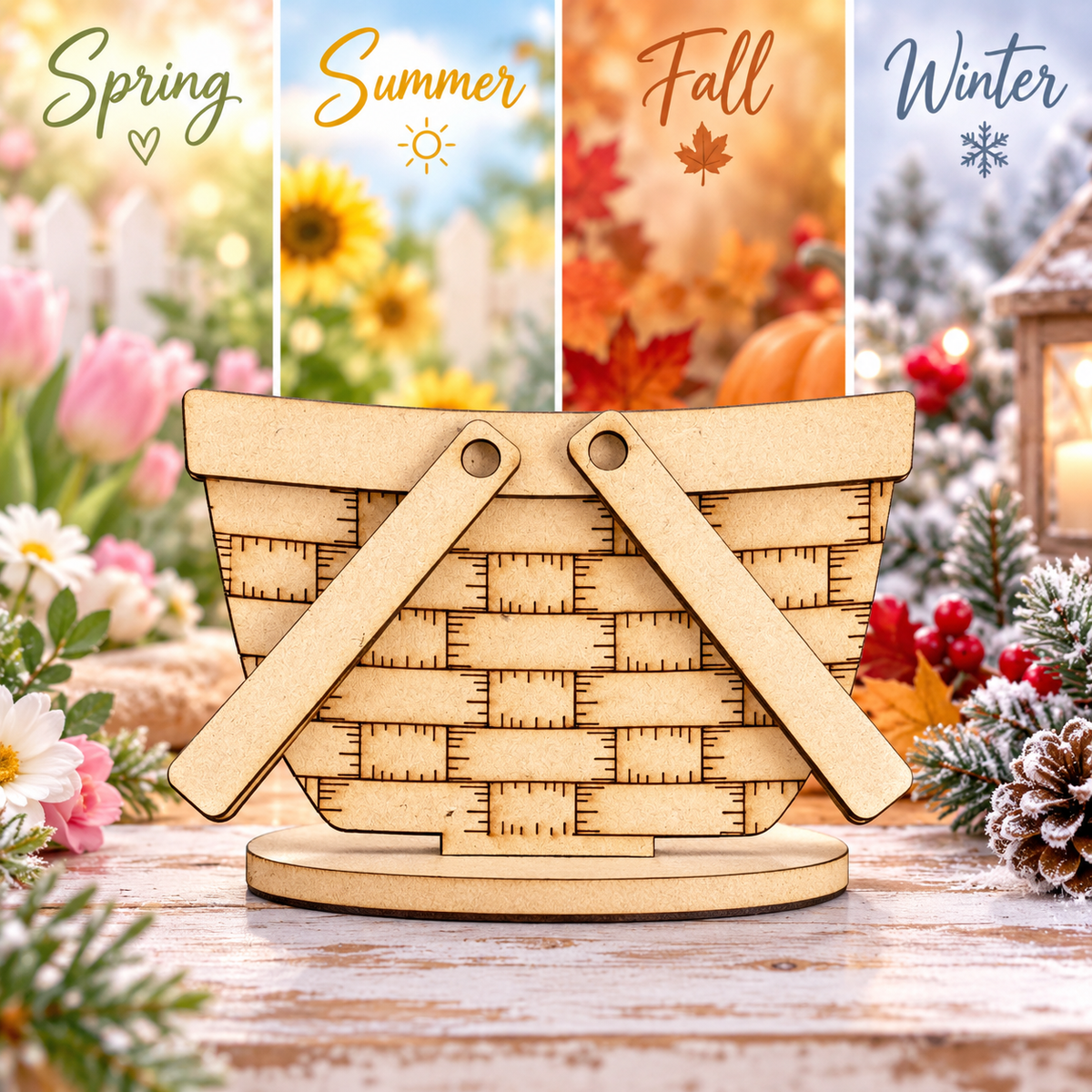 Little Basket Insert Bases – Basket Weave and Picnic Basket Designs