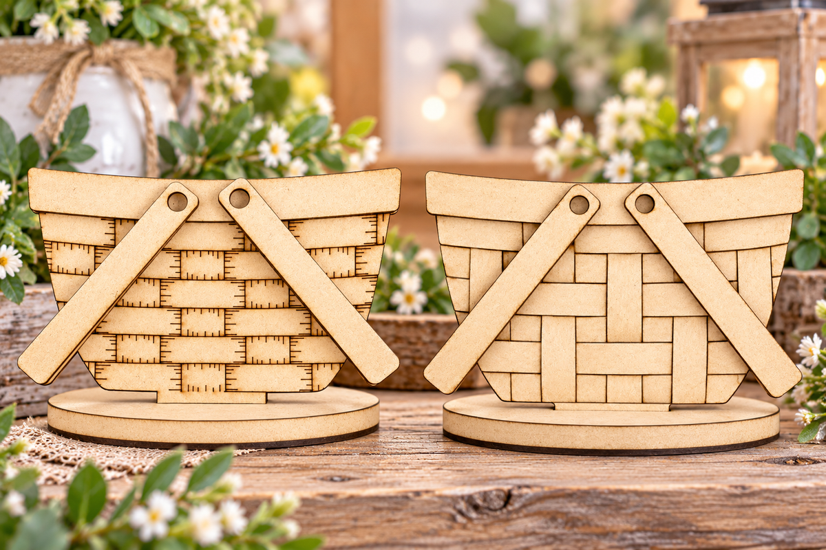 Little Basket Insert Bases – Basket Weave and Picnic Basket Designs