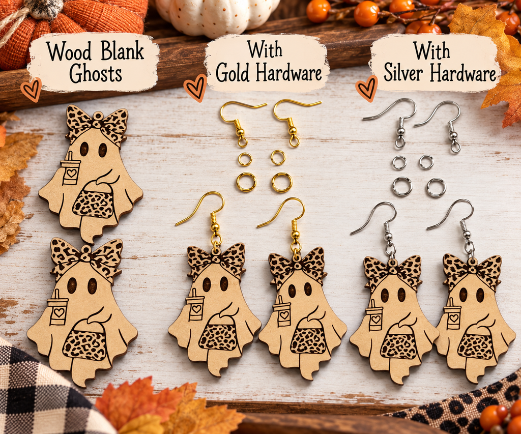 Spooky Chic Ghost Earring DIY Kit | Leopard Print Ghost Earrings