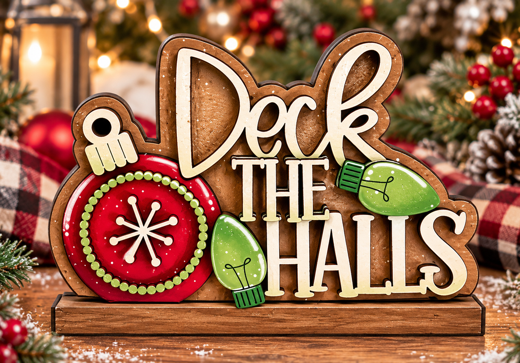 🎄 Little Deck THE Halls Shelf Sitter Wood Blank
