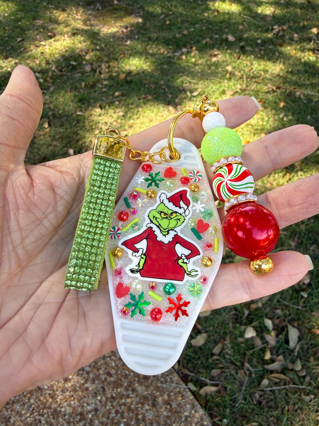 Mean One Hotel Keychain | Christmas Bag Charm 💚🎄