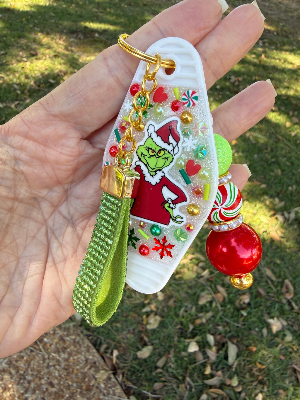 Mean One Hotel Keychain | Christmas Bag Charm 💚🎄