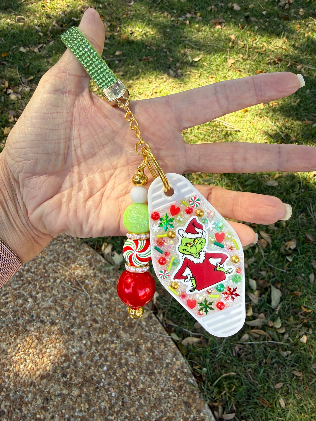 Mean One Hotel Keychain | Christmas Bag Charm 💚🎄