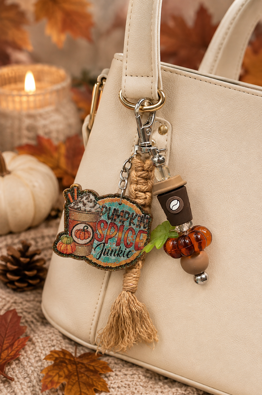 🎃☕ Pumpkin Spice Junkie Keychain